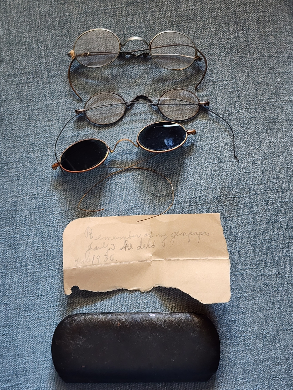 3 Pairs Antique Metal Wire Ear Hook Oval Glasses Steampunk